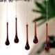 Amber Glass Chandelier Drop Ornaments - Christmas Tree Ornaments - Set of 20